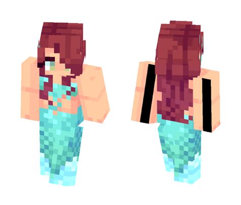 Brown hairbrunette girl with Ariels dre. . Minecraft skins mermaid
